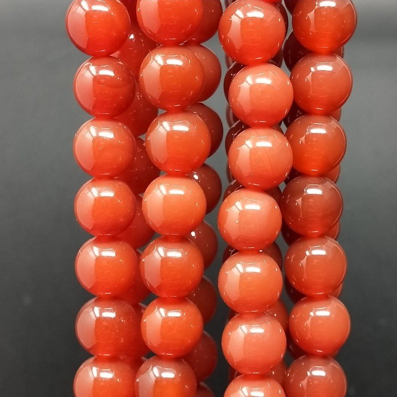 Corniola Rossa Perline Forma Tondo Liscio 10mm