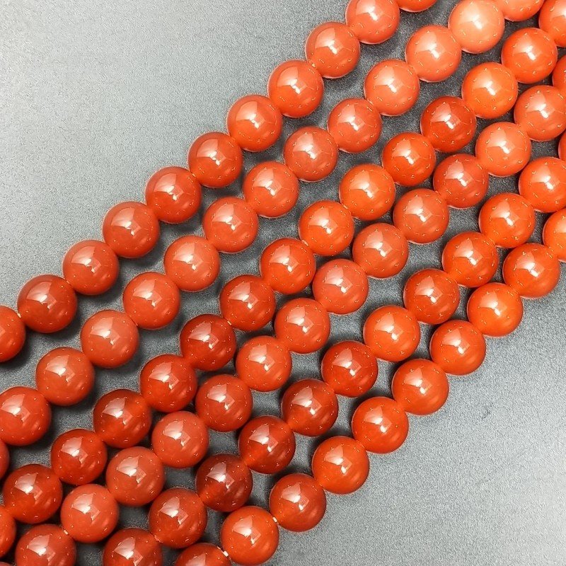 Corniola Rossa Perline Forma Tondo Liscio 10mm