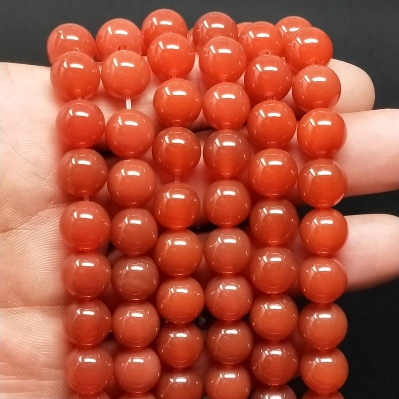 Corniola Rossa Perline Forma Tondo Liscio 10mm