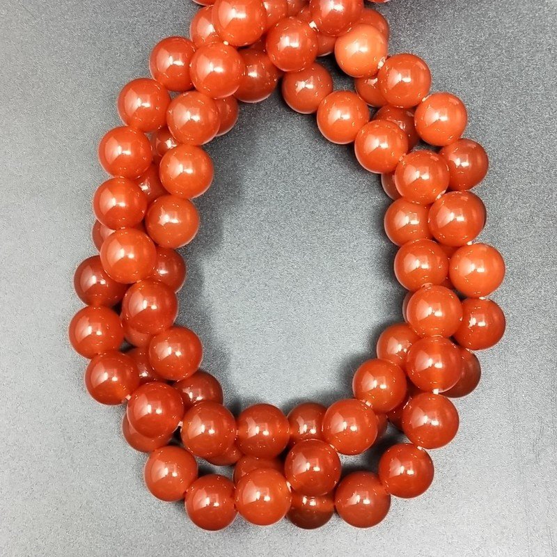 Corniola Rossa Perline Forma Tondo Liscio 10mm