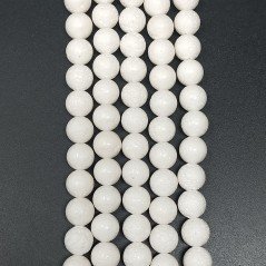 Corallo Bamboo Spugna Bianco Perline Forma Tondo Liscio 10mm