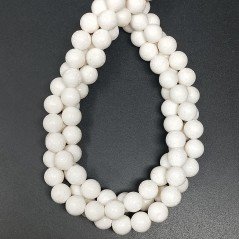 Corallo Bamboo Spugna Bianco Perline Forma Tondo Liscio 10mm
