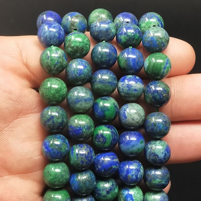 Azzurrite Perline Forma Tondo Liscio 10mm