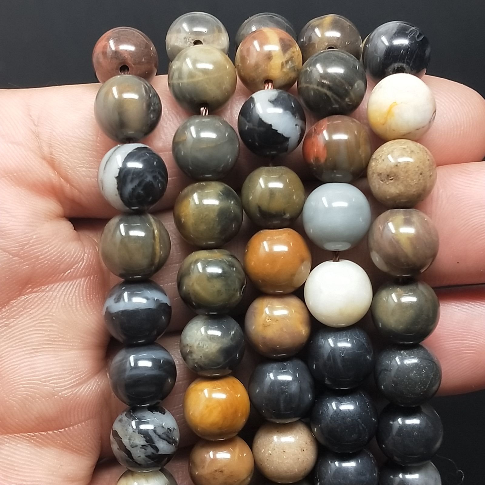 Pietersite Perline Forma Tondo Liscio 10mm