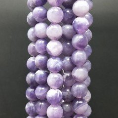 Ametista Bicolore Naturale Perline Forma Tondo Liscio 10mm