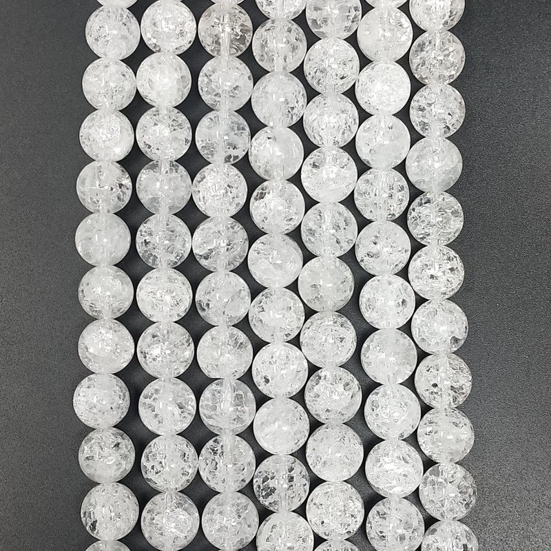 Cristallo Di Rocca Crack Perline Forma Tondo Liscio 10mm