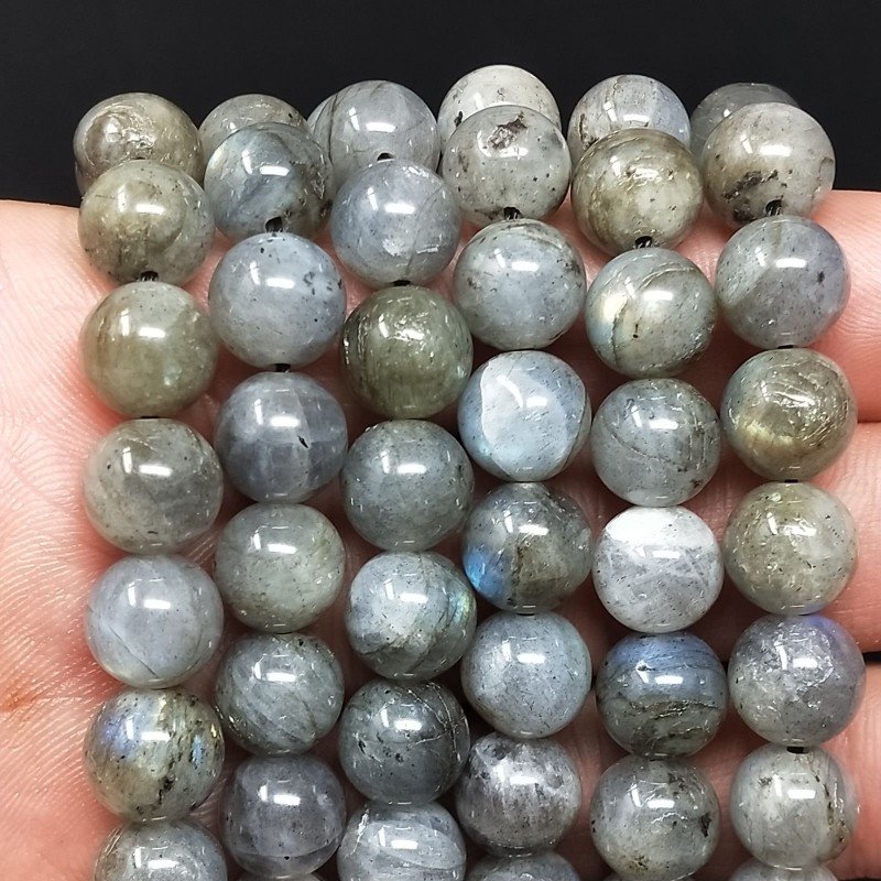 Labradorite Madagascar Perline Forma Tondo Liscio 10mm