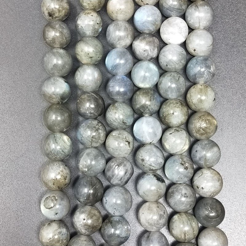Labradorite Madagascar Perline Forma Tondo Liscio 10mm
