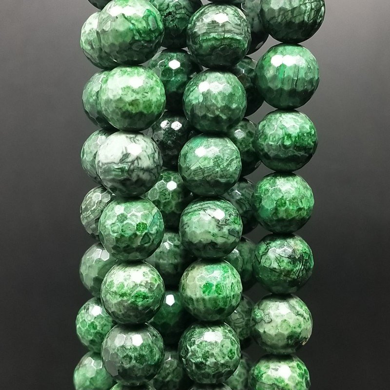 Serpentite Russo Perline Forma Tondo Sfaccettato 10mm