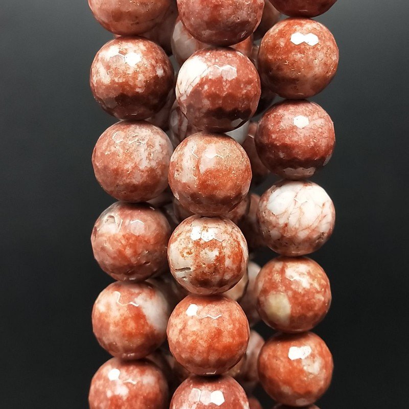 Diaspro Picasso Rosso Perline Forma Tondo Sfaccettato 10mm Diaspro Picasso Rosso Perline Forma Tondo Sfaccettato 10mm