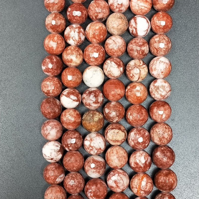 Diaspro Picasso Rosso Perline Forma Tondo Sfaccettato 10mm Diaspro Picasso Rosso Perline Forma Tondo Sfaccettato 10mm