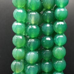 Agata Verde Perline Forma Tondo Sfaccettato 10mm