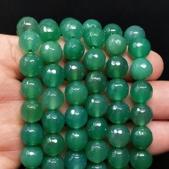 Agata Verde Perline Forma Tondo Sfaccettato 10mm