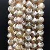 Agata Tibetana Crema-Beige Perline Forma Sfaccettato Liscio 08mm