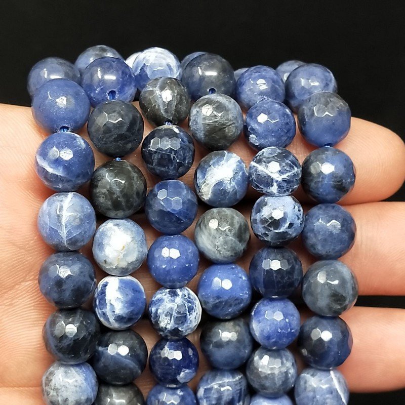 Sodalite Perline Forma Tondo Sfaccettato 10mm