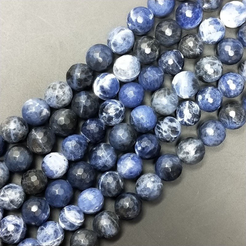 Sodalite Perline Forma Tondo Sfaccettato 10mm