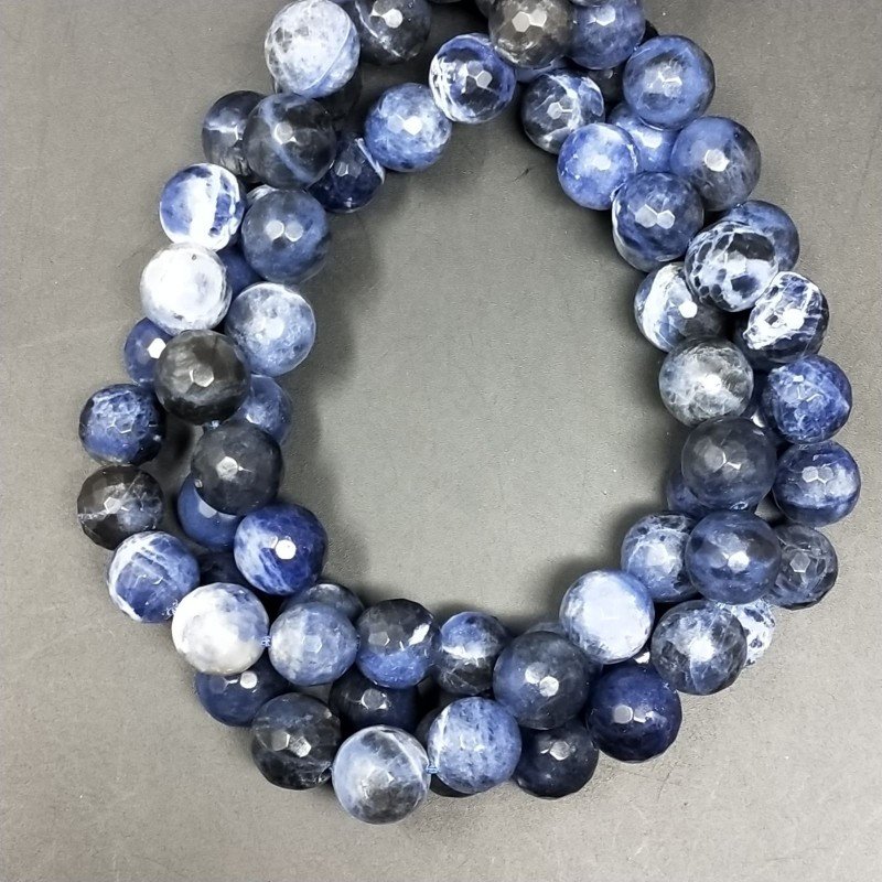 Sodalite Perline Forma Tondo Sfaccettato 10mm
