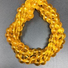 Topazio Citrino Idrotermale Perline Forma Tondo Sfaccettato 08mm