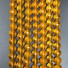 Topazio Giallo Idrotermale Perline Forma Tondo Sfaccettato 10mm