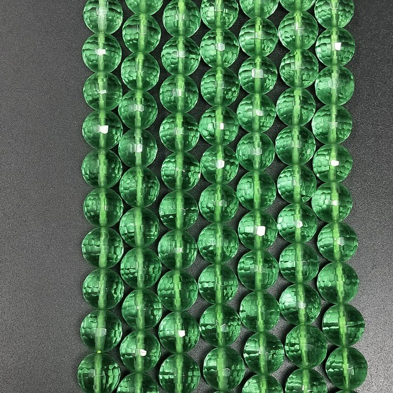 Ossidiana Verde Perline Forma Tondo Sfaccettato 10mm
