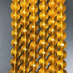 Topazio Giallo Idrotermale Perline Forma Tondo Sfaccettato 12mm