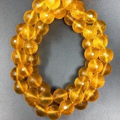 Topazio Giallo Idrotermale Perline Forma Tondo Sfaccettato 12mm