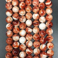 Resina Ambra Rossa Perline Forma Tondo Liscio 12mm