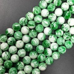 Resina Ambra Verde Perline Forma Tondo Liscio 12mm