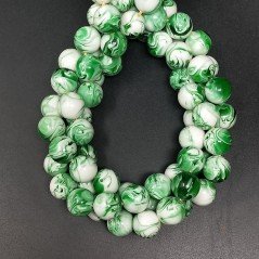 Resina Ambra Verde Perline Forma Tondo Liscio 12mm