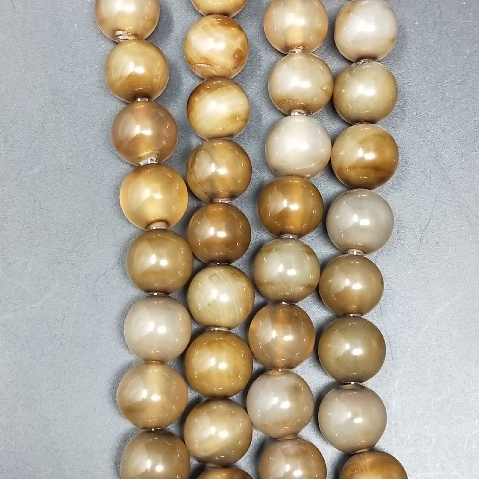 Agata Marrone Perline Forma Tondo Liscio 12mm