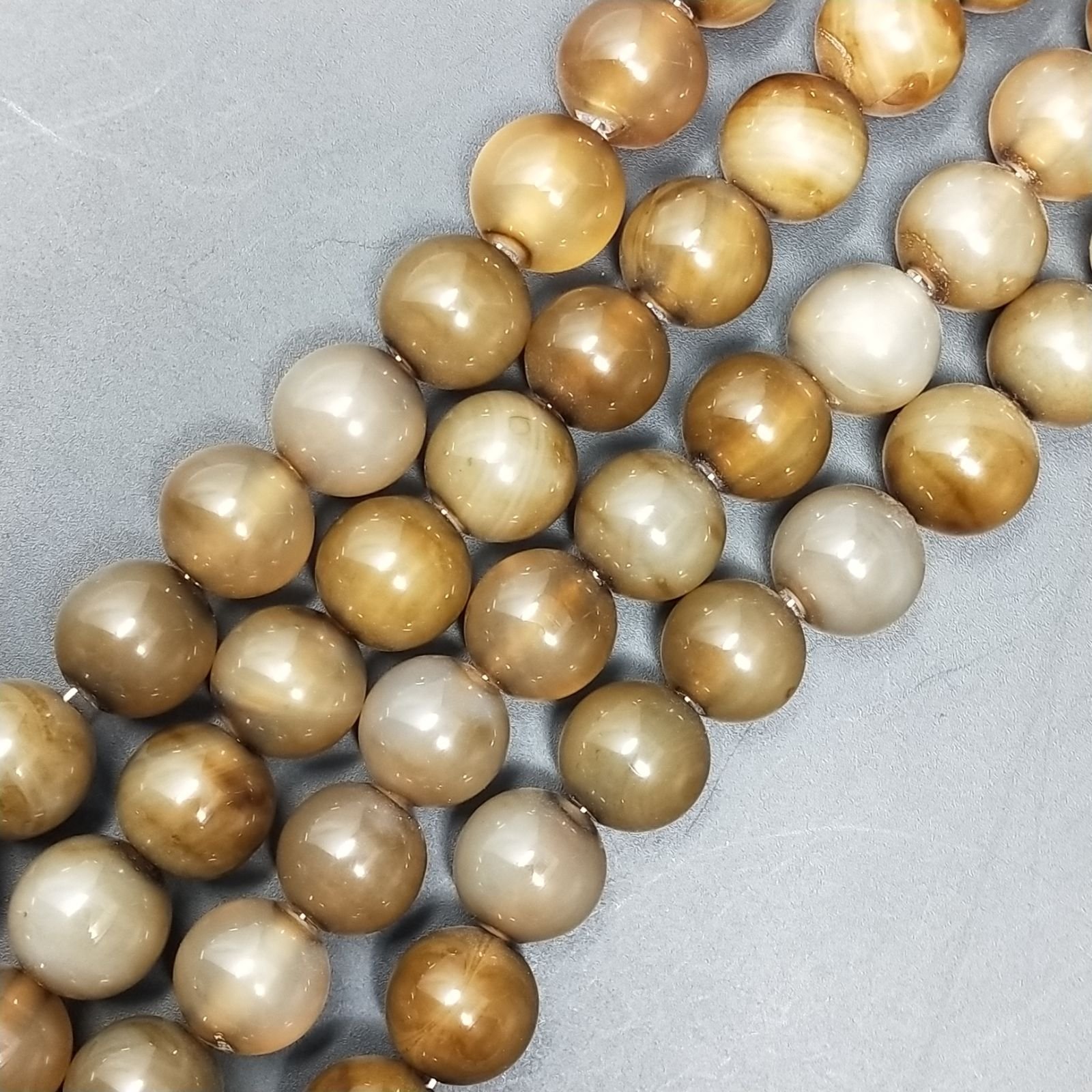 Agata Marrone Perline Forma Tondo Liscio 12mm