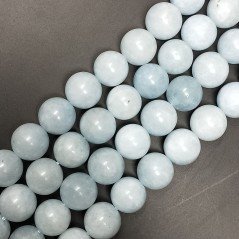 Giada Acquamarina Perline Forma Tondo Liscio 12mm