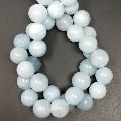 Giada Acquamarina Perline Forma Tondo Liscio 12mm