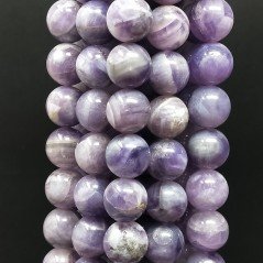 Ametista Naturale Bicolore Perline Forma Tondo Liscio 12mm