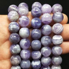 Ametista Naturale Bicolore Perline Forma Tondo Liscio 12mm