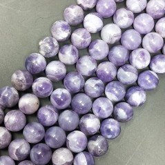 Ametista Naturale Bicolore Perline Forma Tondo Liscio 12mm