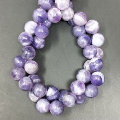 Ametista Naturale Bicolore Perline Forma Tondo Liscio 12mm