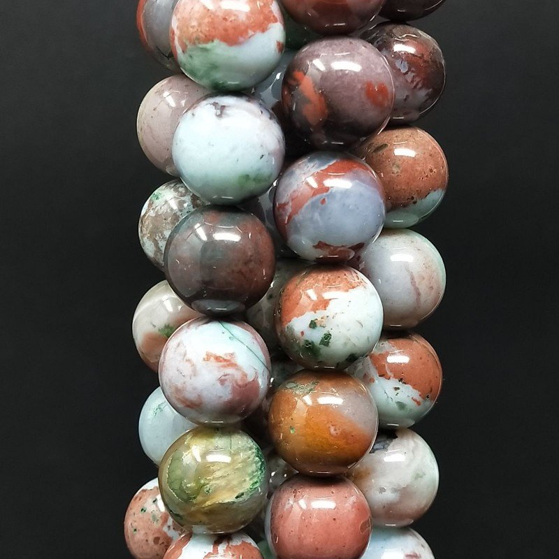 Diaspro Multicolore Perline Forma Tondo Liscio 12mm