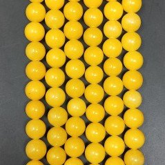 Giada Gialla Perline Forma Tondo Liscio 12mm