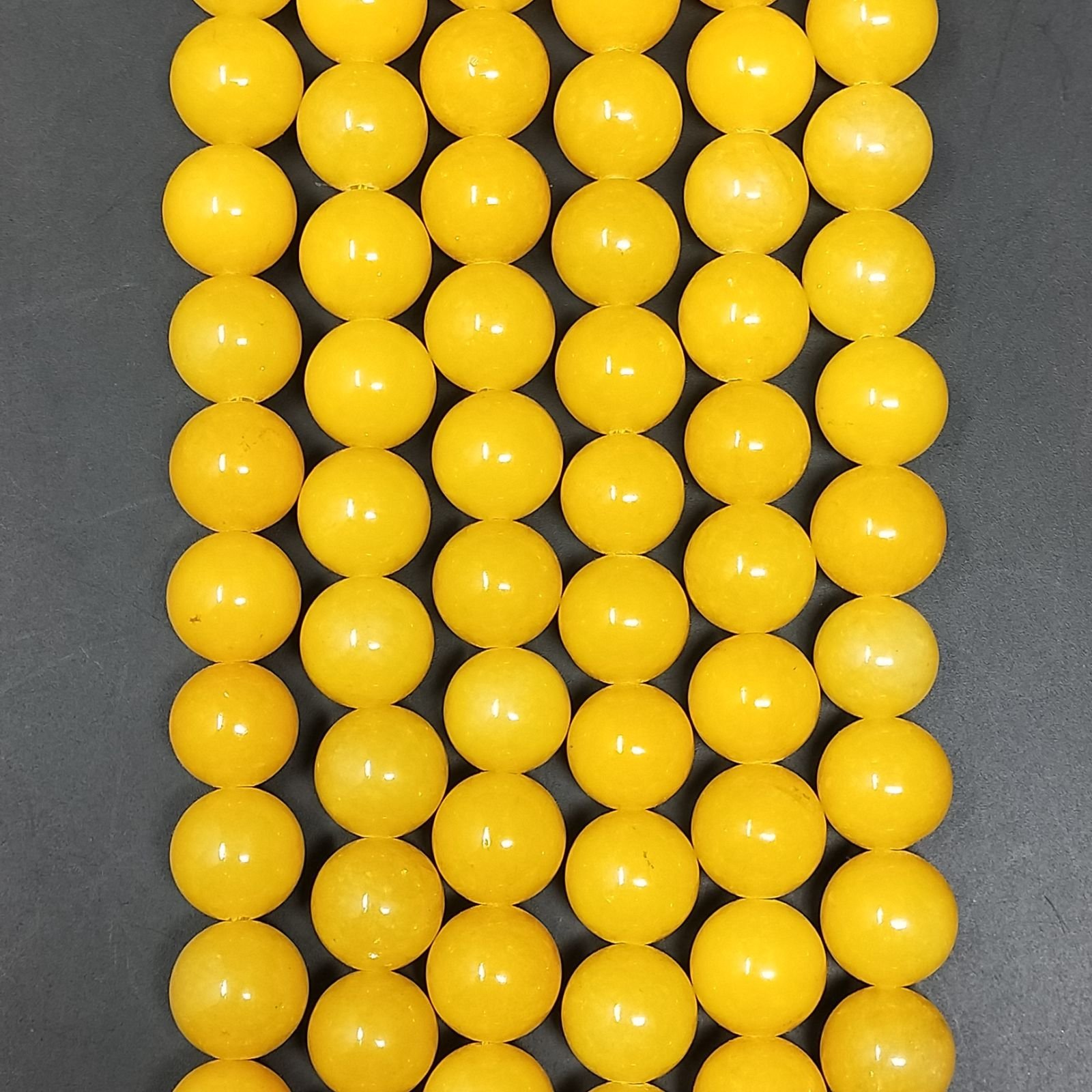Giada Gialla Perline Forma Tondo Liscio 12mm