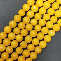 Giada Gialla Perline Forma Tondo Liscio 12mm