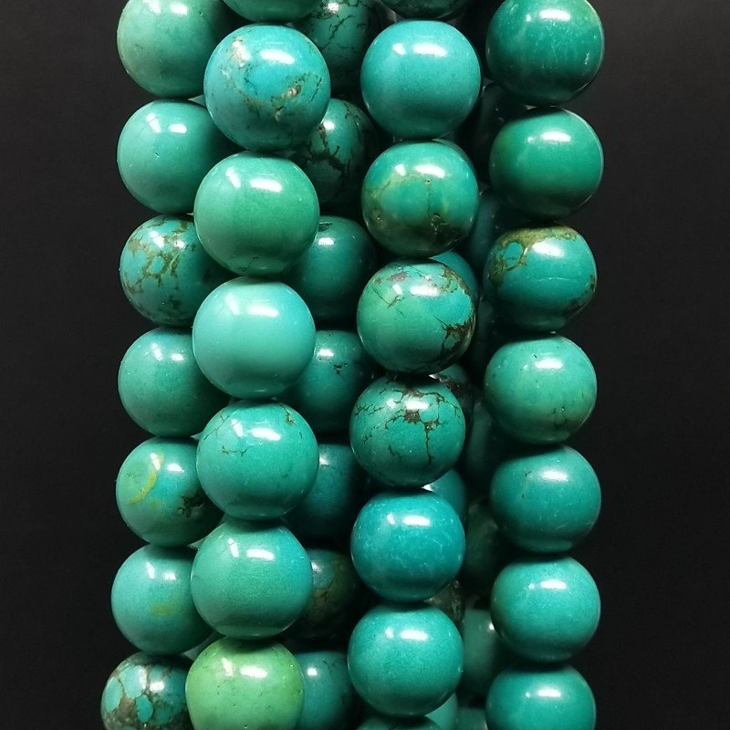Turchese Stabilizzato Perline Forma Tondo Liscio 12mm
