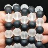 Cristallo Di Rocca e Onice Perline Forma Tondo Liscio Satinato-Matte 12mm
