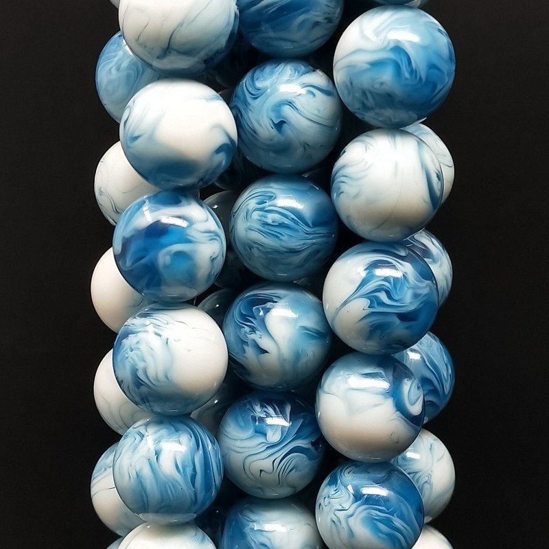 Resina Larimar Perline Forma Tondo Liscio 14mm
