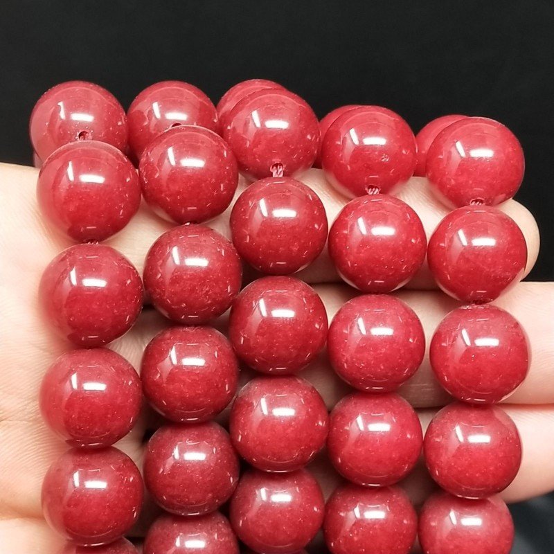 Giada Rubino Perline Forma Tondo Liscio 14mm