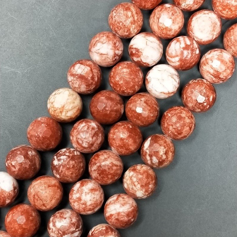 Diaspro Picasso Rosso Perline Forma Tondo Sfaccettato 14mm Diaspro Picasso Rosso Perline Forma Tondo Sfaccettato 14mm