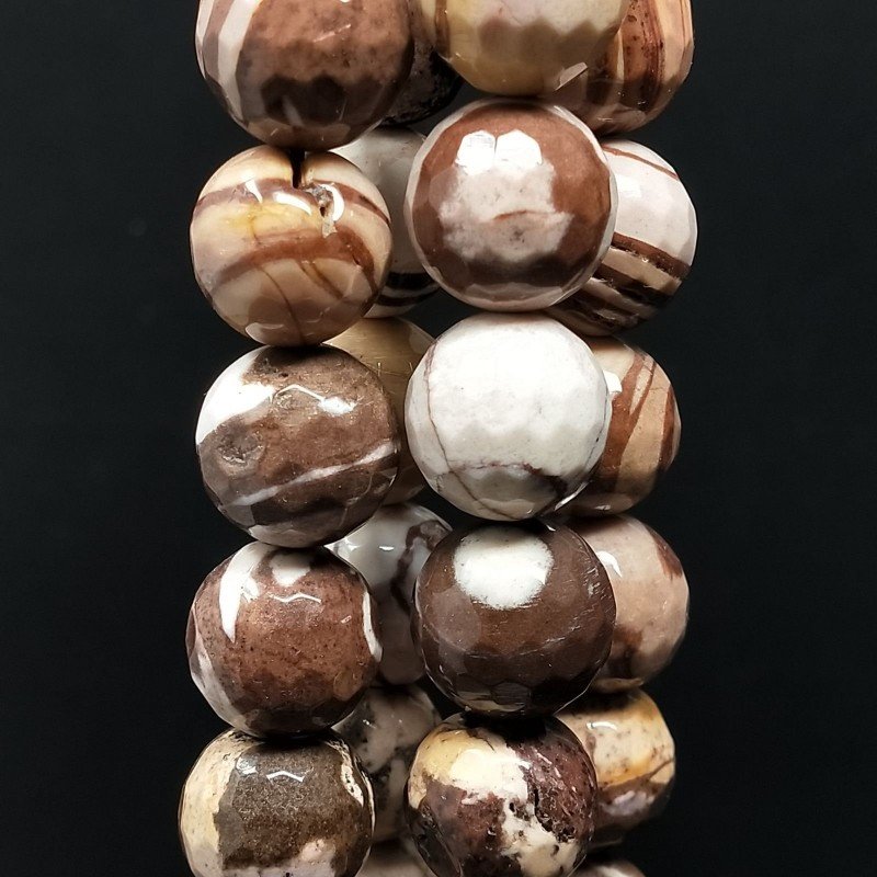 Diaspro Picasso Zebrato Perline Forma Tondo Sfaccettato 14mm