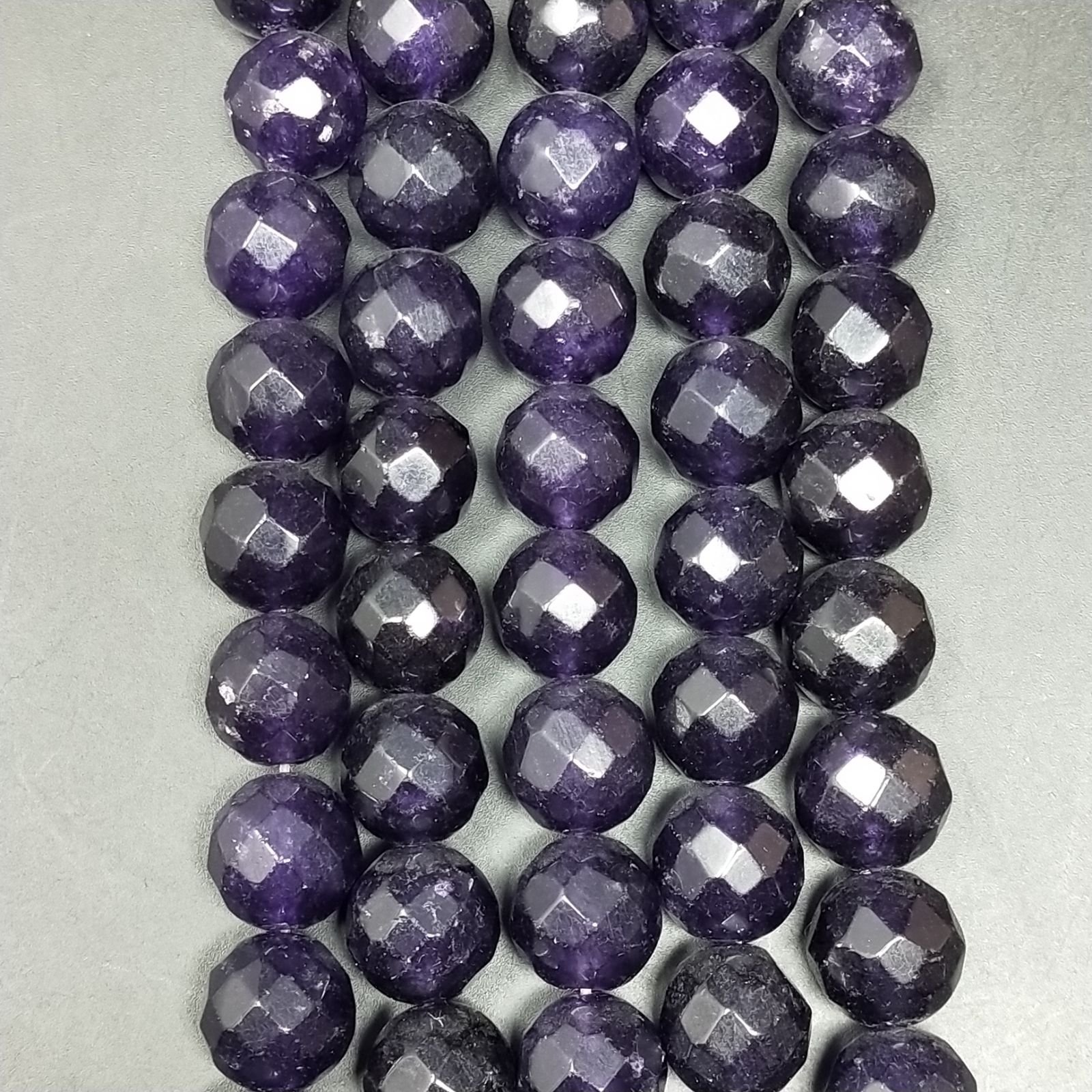 Agata Viola Perline Forma Tondo Sfaccettato 12mm