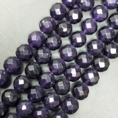 Agata Viola Perline Forma Tondo Sfaccettato 12mm