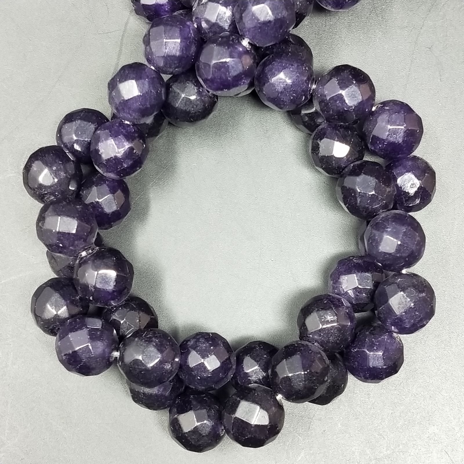 Agata Viola Perline Forma Tondo Sfaccettato 12mm